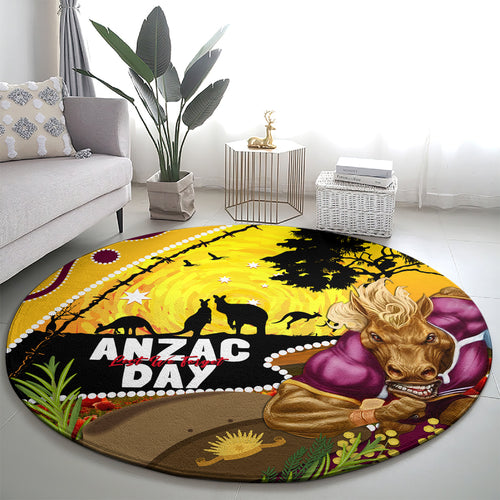 Broncos ANZAC Day Round Carpet Mascot Rosemary Starring Night Style