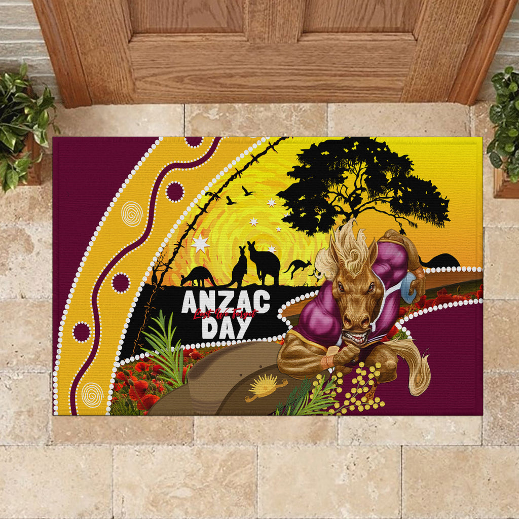 Broncos ANZAC Day Rubber Doormat Mascot Rosemary Starring Night Style