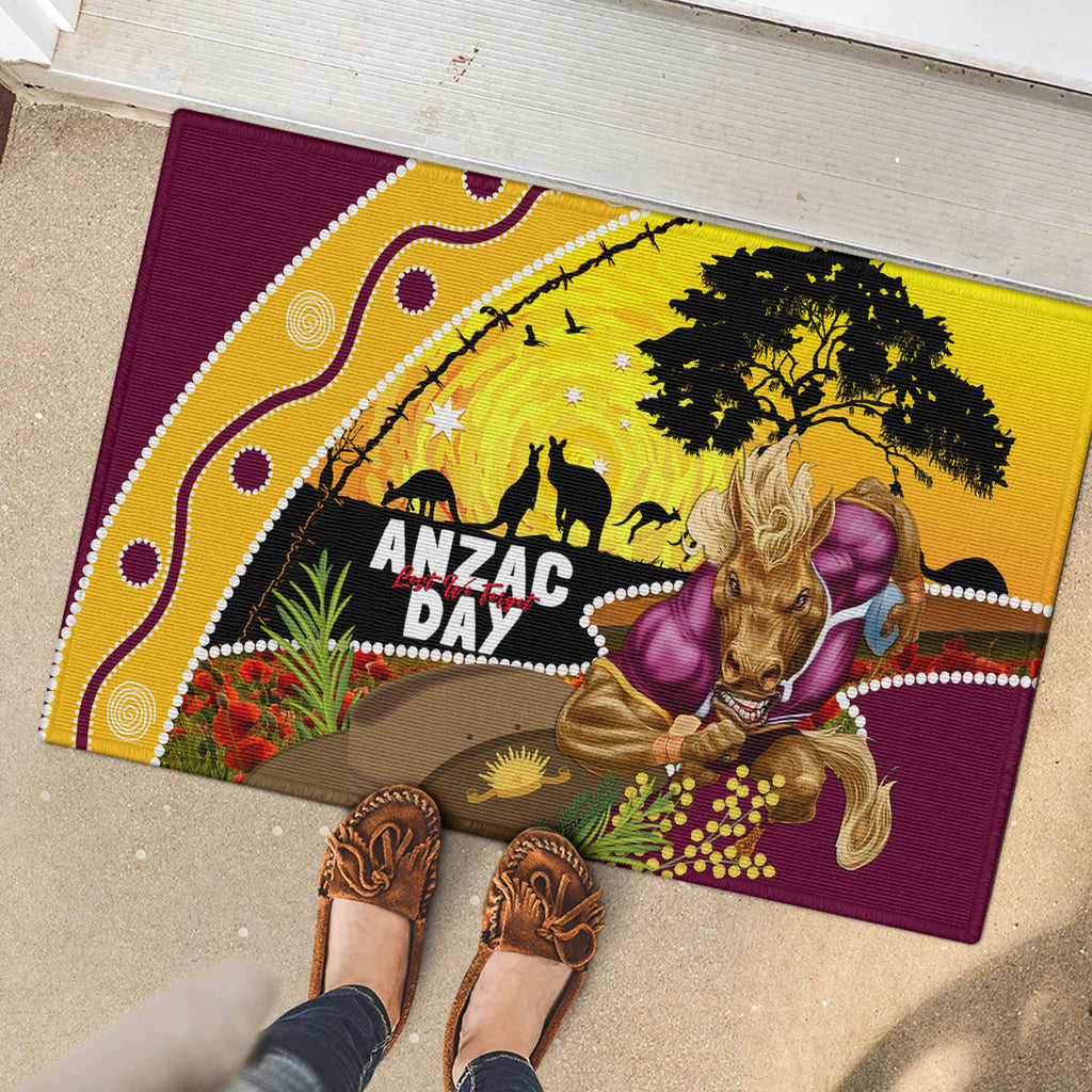 Broncos ANZAC Day Rubber Doormat Mascot Rosemary Starring Night Style
