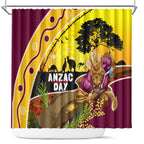 Broncos ANZAC Day Shower Curtain Mascot Rosemary Starring Night Style