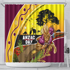 Broncos ANZAC Day Shower Curtain Mascot Rosemary Starring Night Style