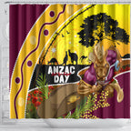 Broncos ANZAC Day Shower Curtain Mascot Rosemary Starring Night Style