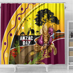 Broncos ANZAC Day Shower Curtain Mascot Rosemary Starring Night Style