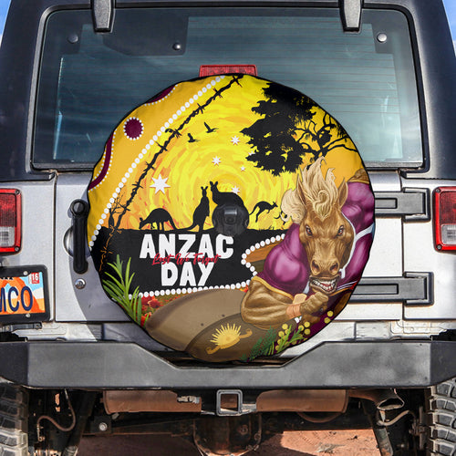Broncos ANZAC Day Spare Tire Cover Mascot Rosemary Starring Night Style