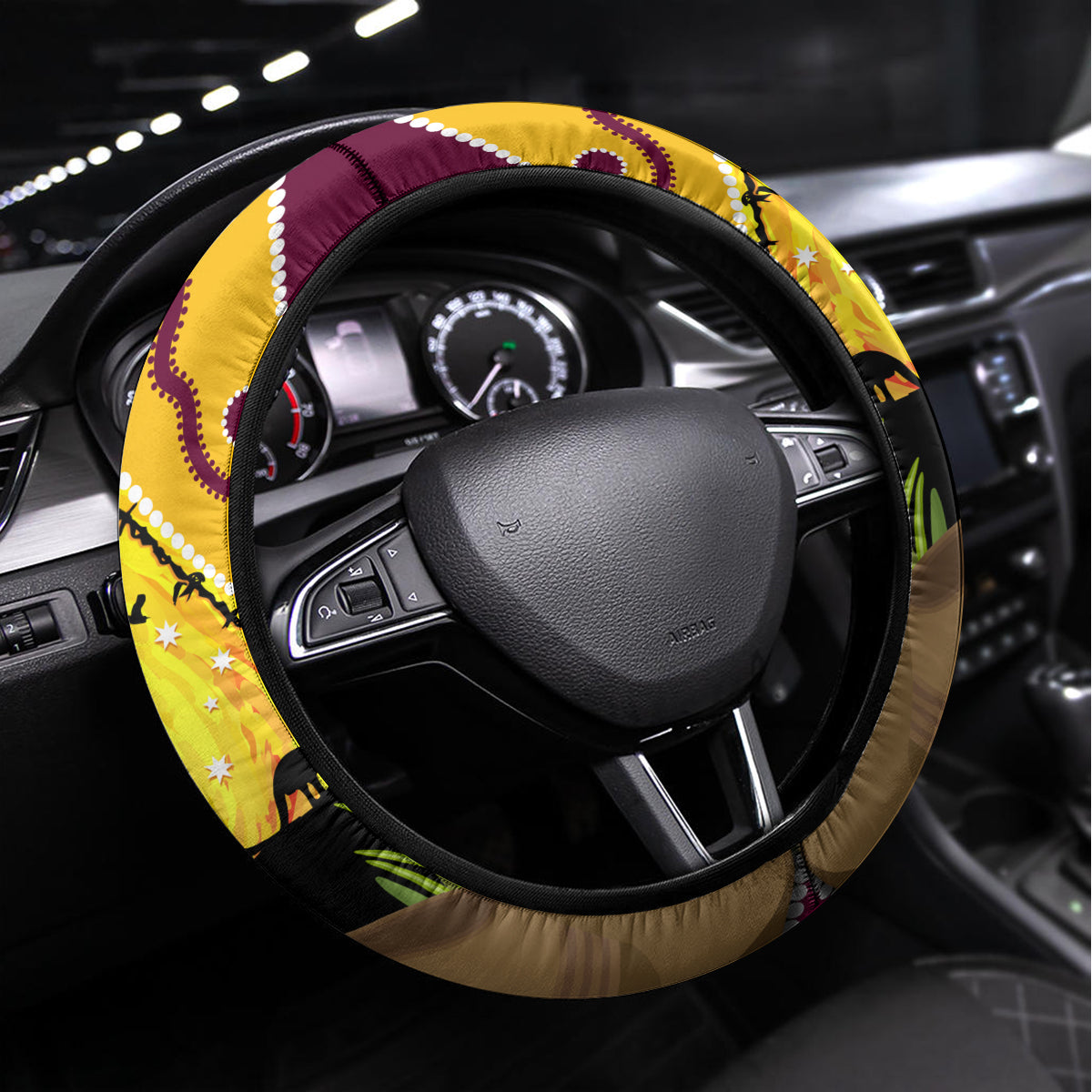 Broncos ANZAC Day Steering Wheel Cover Mascot Rosemary Starring Night Style