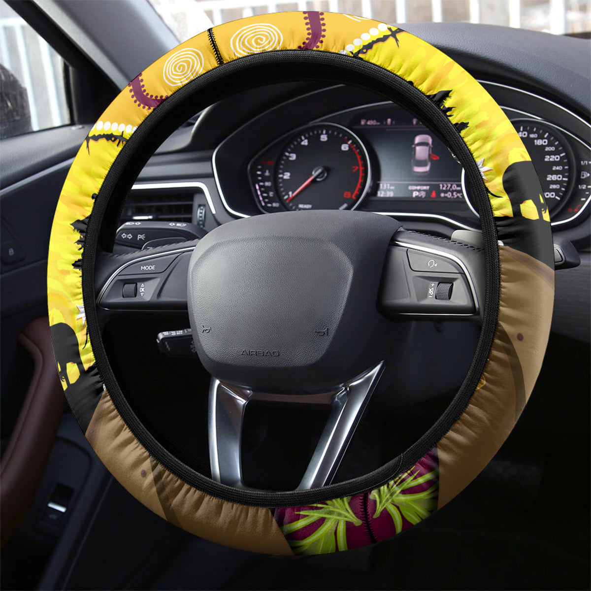 Broncos ANZAC Day Steering Wheel Cover Mascot Rosemary Starring Night Style
