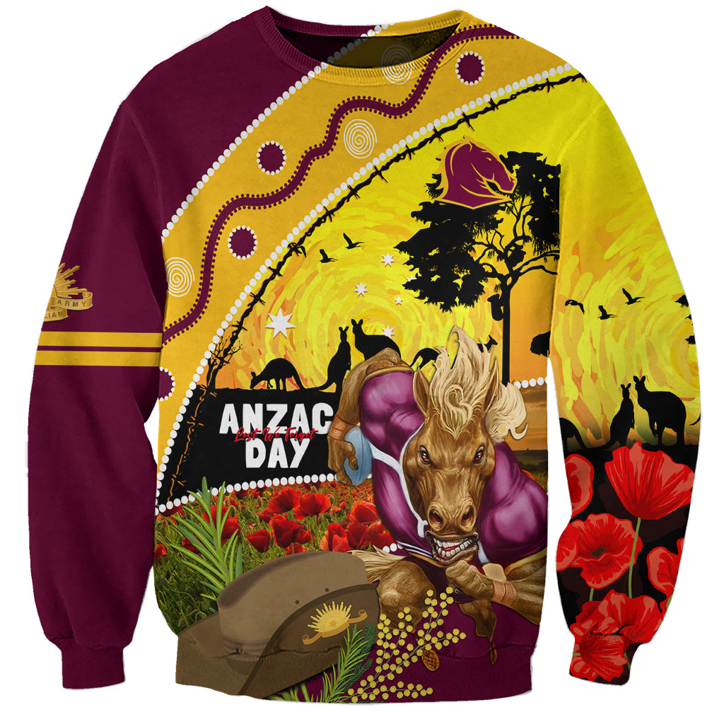Broncos ANZAC Day Sweatshirt Mascot Rosemary Starring Night Style