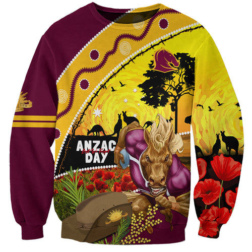 Broncos ANZAC Day Sweatshirt Mascot Rosemary Starring Night Style