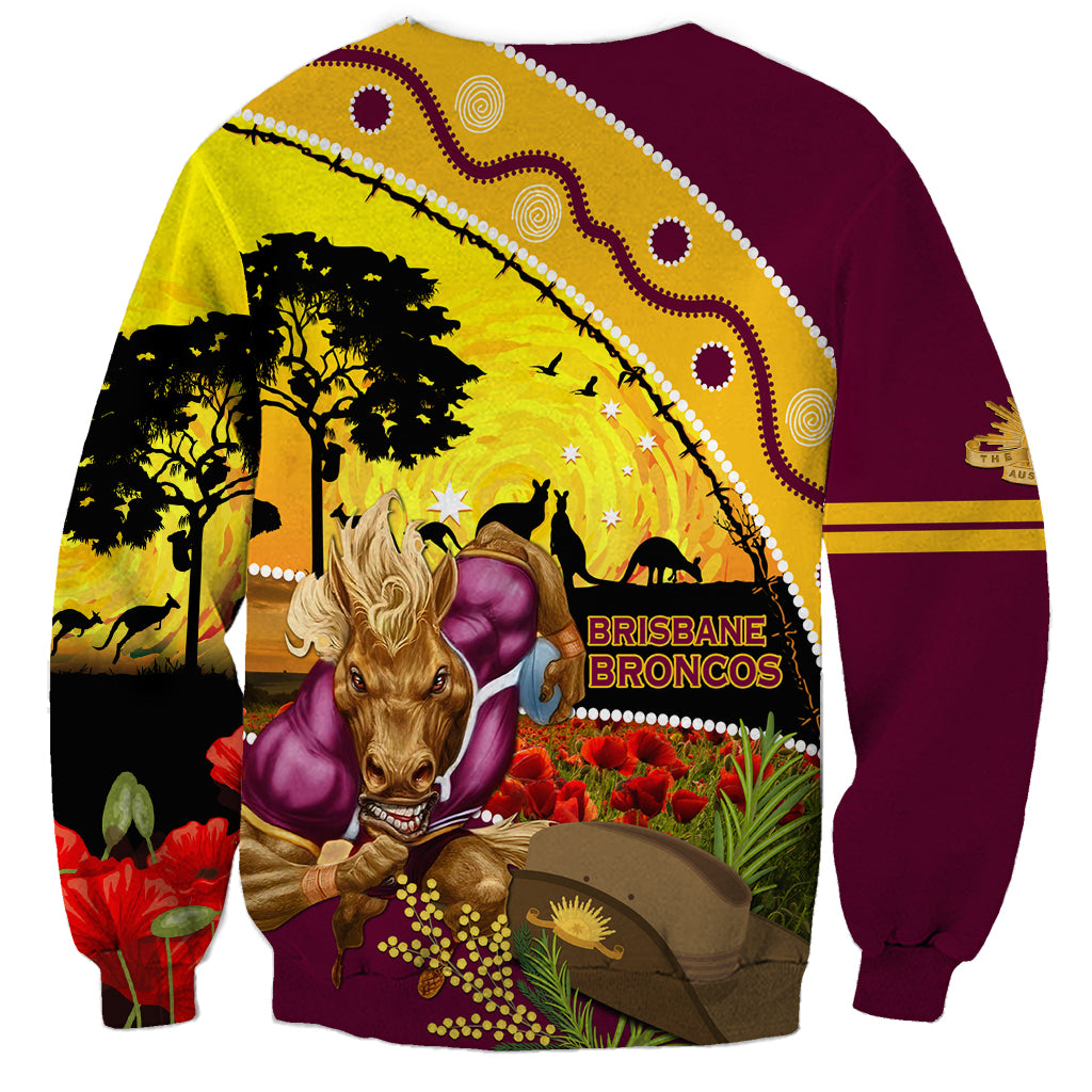 Broncos ANZAC Day Sweatshirt Mascot Rosemary Starring Night Style