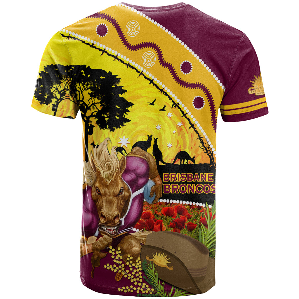 Broncos ANZAC Day T Shirt Mascot Rosemary Starring Night Style