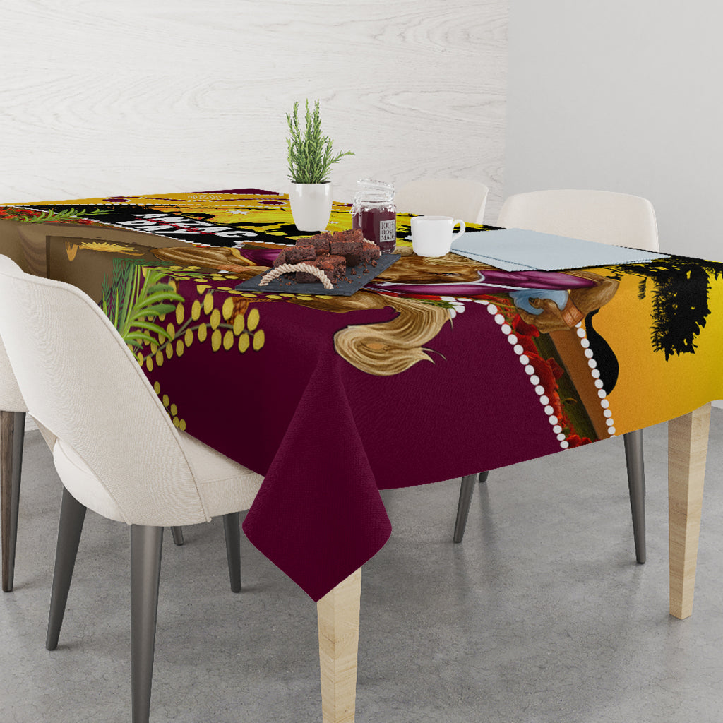 Broncos ANZAC Day Tablecloth Mascot Rosemary Starring Night Style