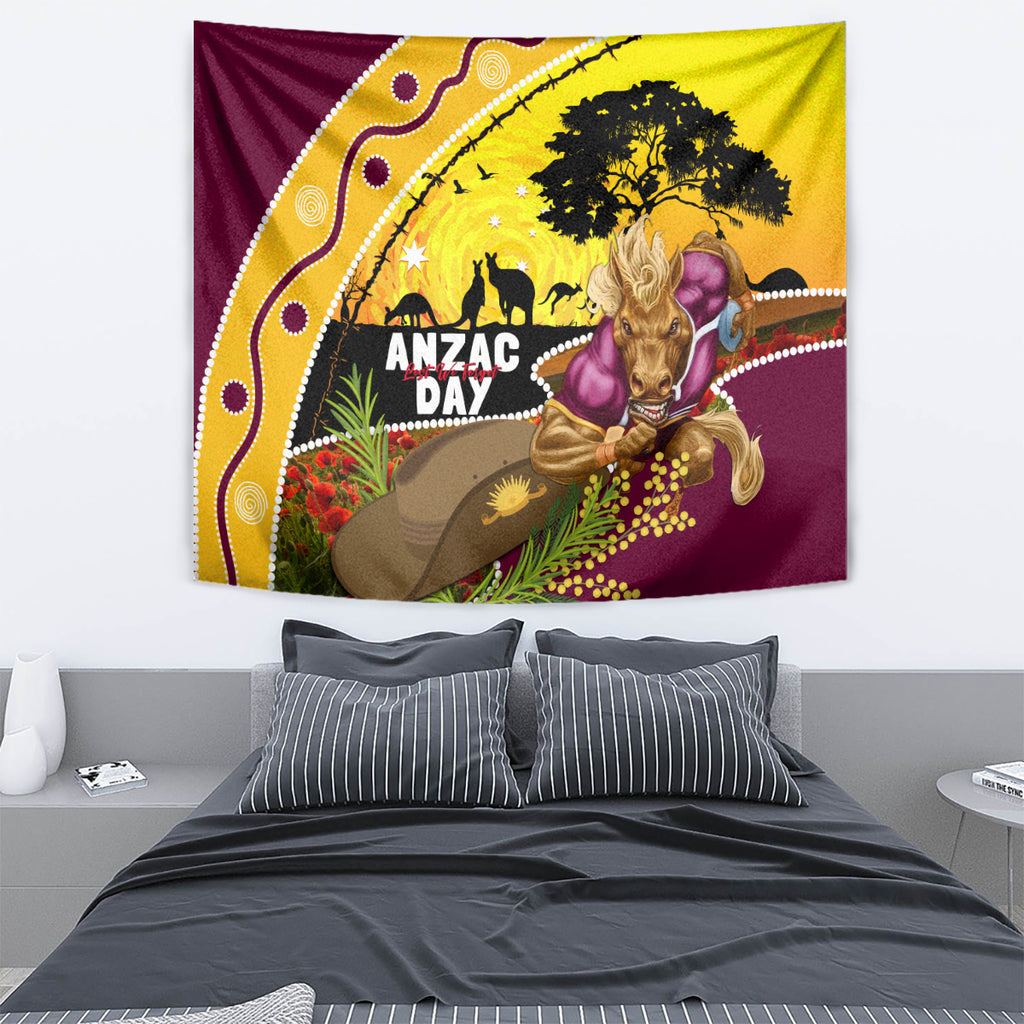 Broncos ANZAC Day Tapestry Mascot Rosemary Starring Night Style