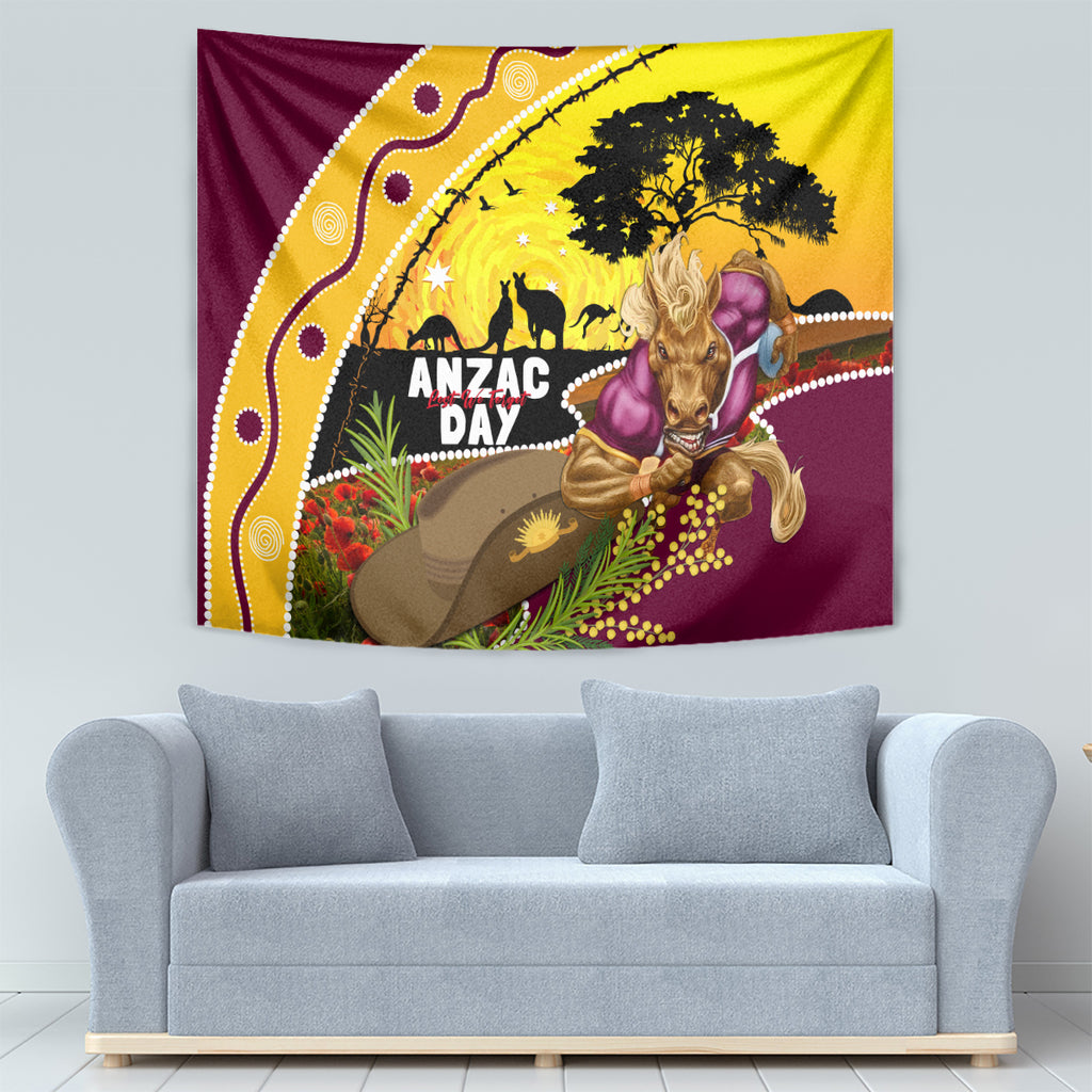 Broncos ANZAC Day Tapestry Mascot Rosemary Starring Night Style
