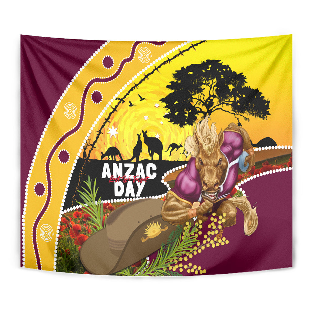 Broncos ANZAC Day Tapestry Mascot Rosemary Starring Night Style
