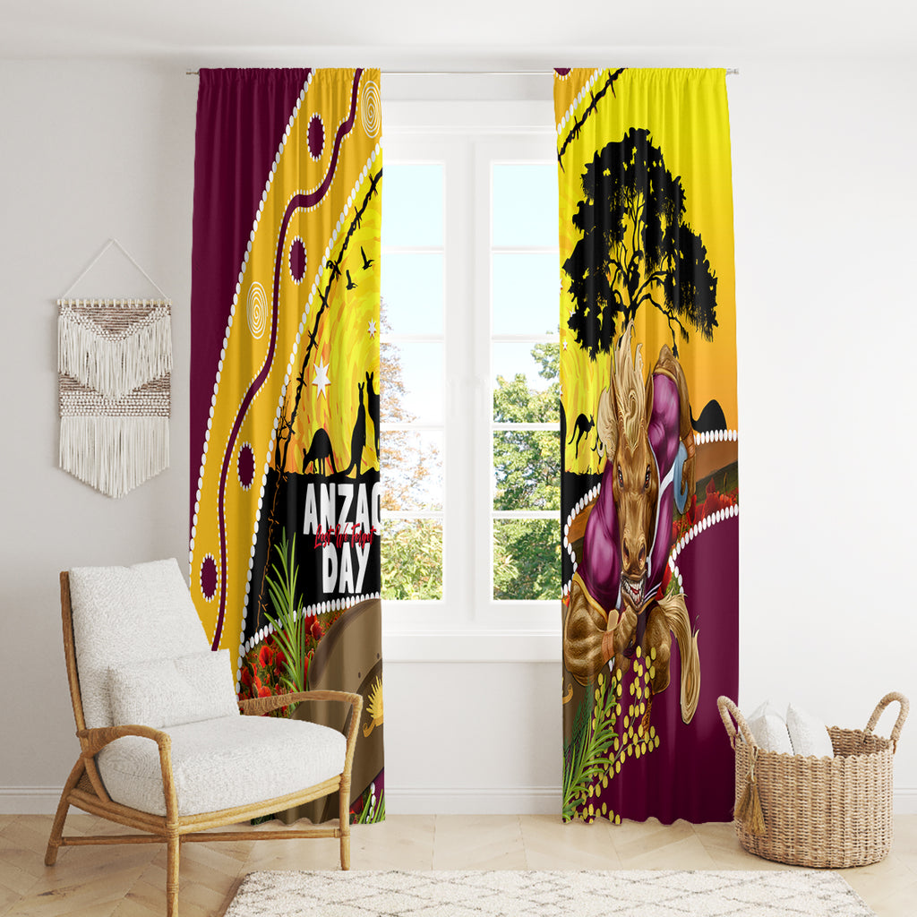 Broncos ANZAC Day Window Curtain Mascot Rosemary Starring Night Style
