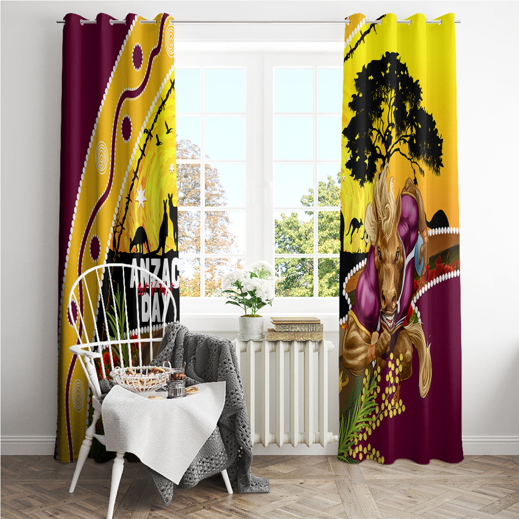 Broncos ANZAC Day Window Curtain Mascot Rosemary Starring Night Style