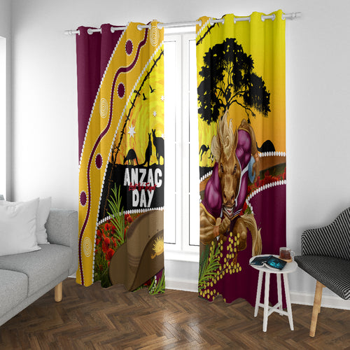 Broncos ANZAC Day Window Curtain Mascot Rosemary Starring Night Style