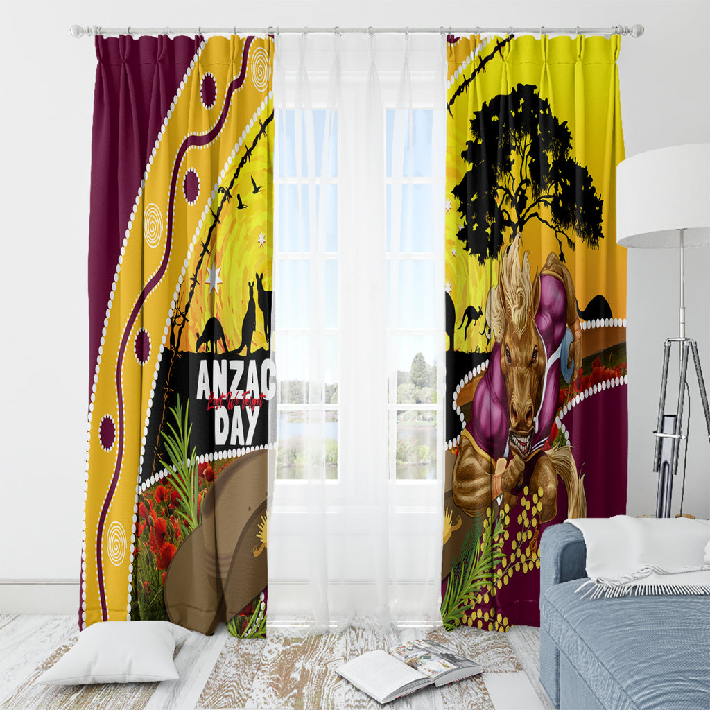 Broncos ANZAC Day Window Curtain Mascot Rosemary Starring Night Style
