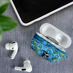Australia Bluebell Creeper With Superb Blue Wren AirPods Case Aboriginal Art - Aussie Hoodie