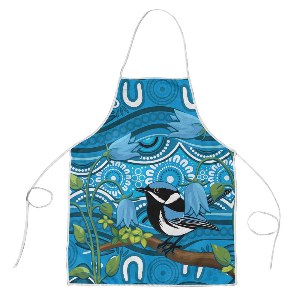 Australia Bluebell Creeper With Superb Blue Wren Apron Aboriginal Art - Aussie Hoodie