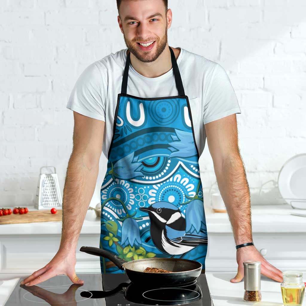 Australia Bluebell Creeper With Superb Blue Wren Apron Aboriginal Art - Aussie Hoodie