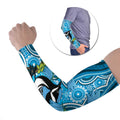 Australia Bluebell Creeper With Superb Blue Wren Arm Sleeves Aboriginal Art - Aussie Hoodie