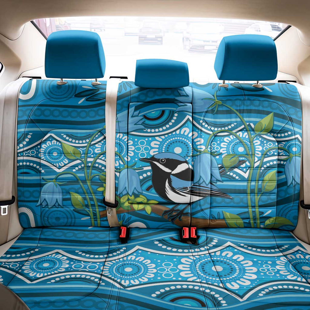 Australia Bluebell Creeper With Superb Blue Wren Back Car Seat Cover Aboriginal Art