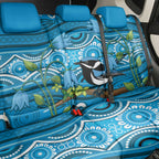 Australia Bluebell Creeper With Superb Blue Wren Back Car Seat Cover Aboriginal Art