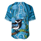 Australia Bluebell Creeper With Superb Blue Wren Baseball Jersey Aboriginal Art