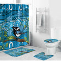 Australia Bluebell Creeper With Superb Blue Wren Bathroom Set Aboriginal Art - Aussie Hoodie