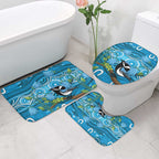 Australia Bluebell Creeper With Superb Blue Wren Bathroom Set Aboriginal Art - Aussie Hoodie