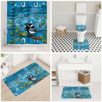 Australia Bluebell Creeper With Superb Blue Wren Bathroom Set Aboriginal Art - Aussie Hoodie