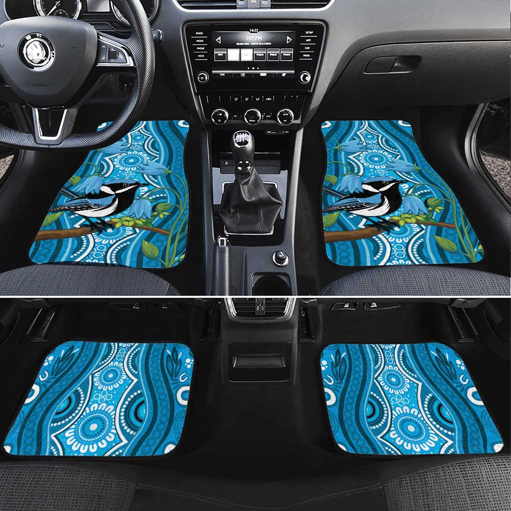 Australia Bluebell Creeper With Superb Blue Wren Car Mats Aboriginal Art