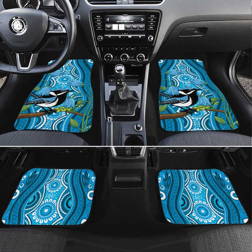 Australia Bluebell Creeper With Superb Blue Wren Car Mats Aboriginal Art