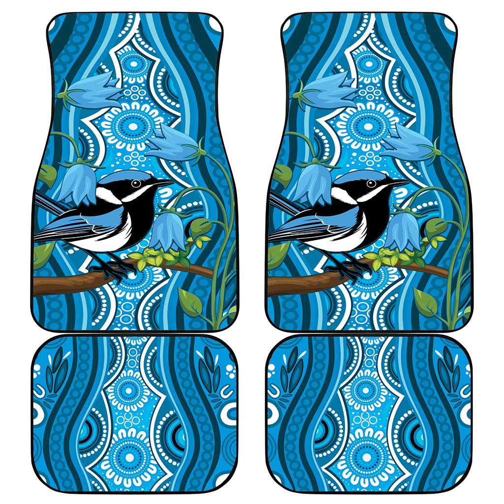 Australia Bluebell Creeper With Superb Blue Wren Car Mats Aboriginal Art