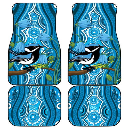 Australia Bluebell Creeper With Superb Blue Wren Car Mats Aboriginal Art
