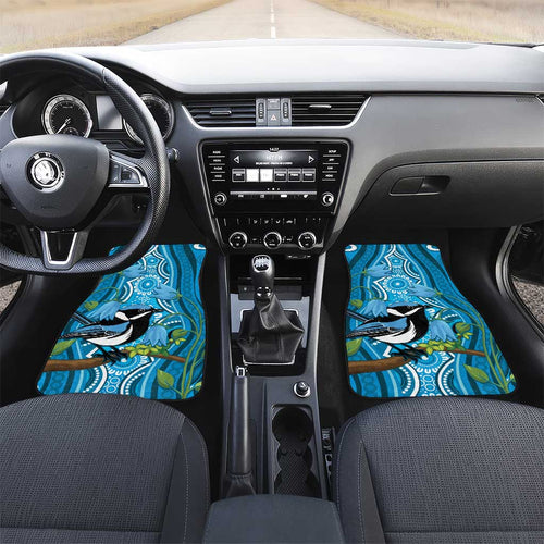 Australia Bluebell Creeper With Superb Blue Wren Car Mats Aboriginal Art