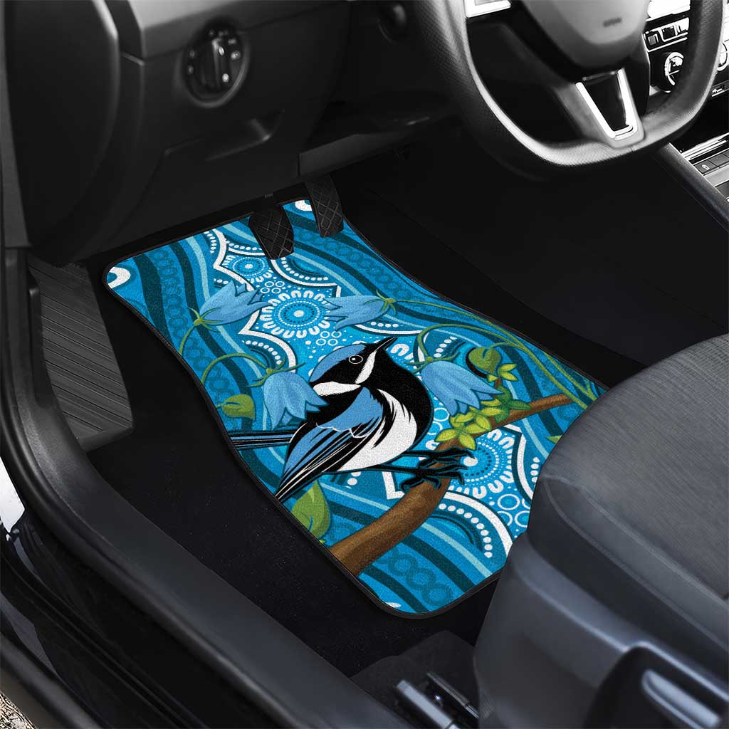 Australia Bluebell Creeper With Superb Blue Wren Car Mats Aboriginal Art