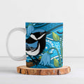 Australia Bluebell Creeper With Superb Blue Wren Ceramic Mug Aboriginal Art - Aussie Hoodie