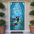 Australia Bluebell Creeper With Superb Blue Wren Door Cover Aboriginal Art - Aussie Hoodie