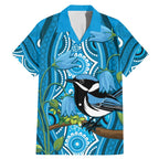 Australia Bluebell Creeper With Superb Blue Wren Family Matching Mermaid Dress and Hawaiian Shirt Aboriginal Art