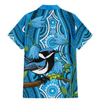 Australia Bluebell Creeper With Superb Blue Wren Family Matching Mermaid Dress and Hawaiian Shirt Aboriginal Art