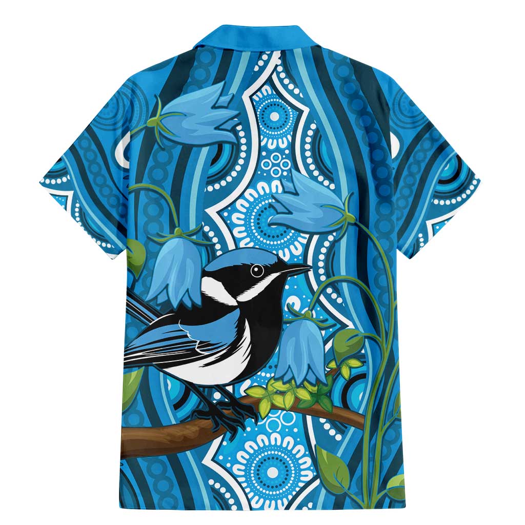 Australia Bluebell Creeper With Superb Blue Wren Family Matching Mermaid Dress and Hawaiian Shirt Aboriginal Art