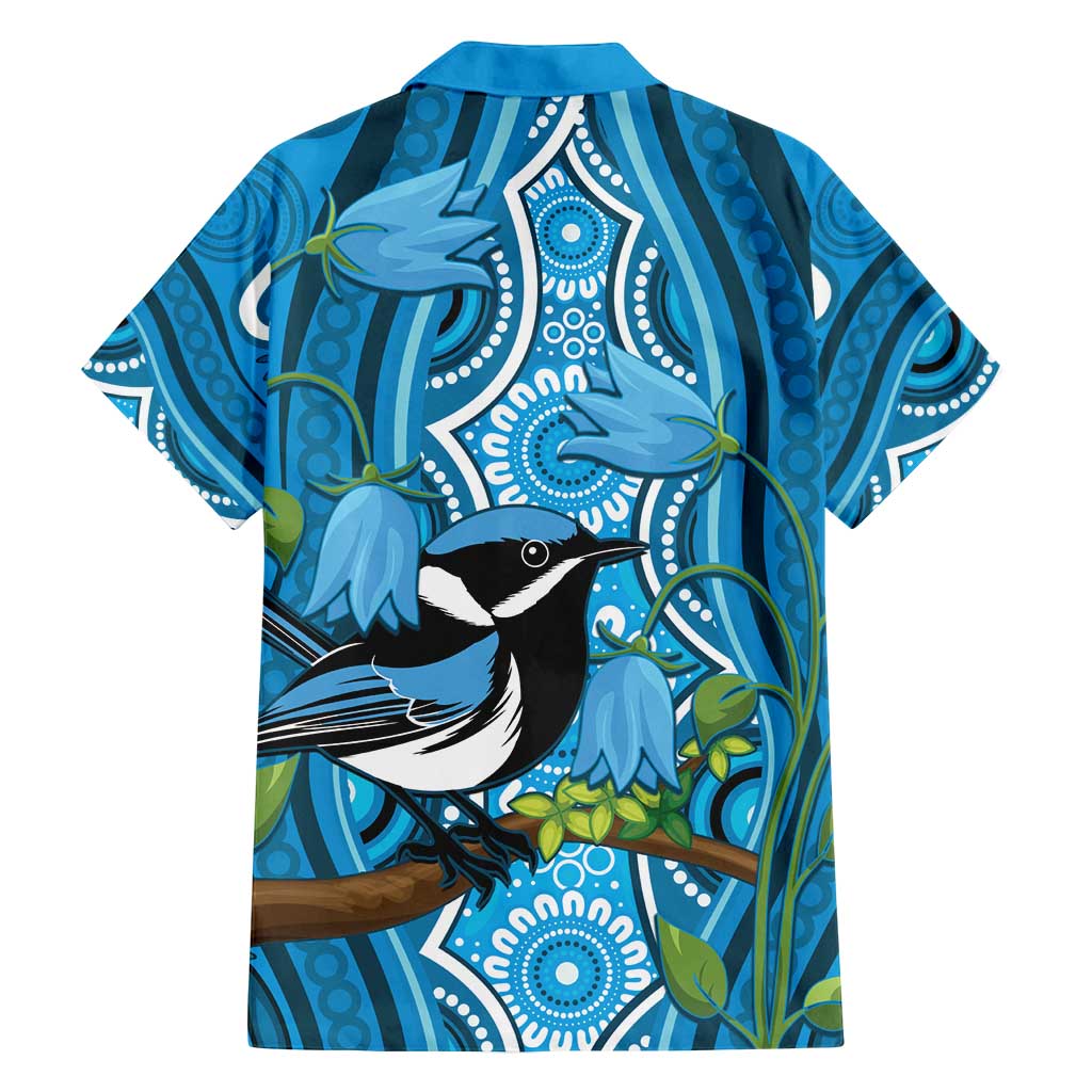 Australia Bluebell Creeper With Superb Blue Wren Family Matching Tank Maxi Dress and Hawaiian Shirt Aboriginal Art