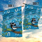 Australia Bluebell Creeper With Superb Blue Wren Garden Flag Aboriginal Art