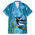 Australia Bluebell Creeper With Superb Blue Wren Hawaiian Shirt Aboriginal Art