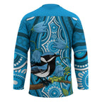 Australia Bluebell Creeper With Superb Blue Wren Hockey Jersey Aboriginal Art - Aussie Hoodie