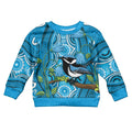Australia Bluebell Creeper With Superb Blue Wren Kid Ugly Christmas Sweater Aboriginal Art - Aussie Hoodie