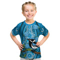Australia Bluebell Creeper With Superb Blue Wren Kid T Shirt Aboriginal Art