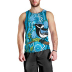 Australia Bluebell Creeper With Superb Blue Wren Men Tank Top Aboriginal Art